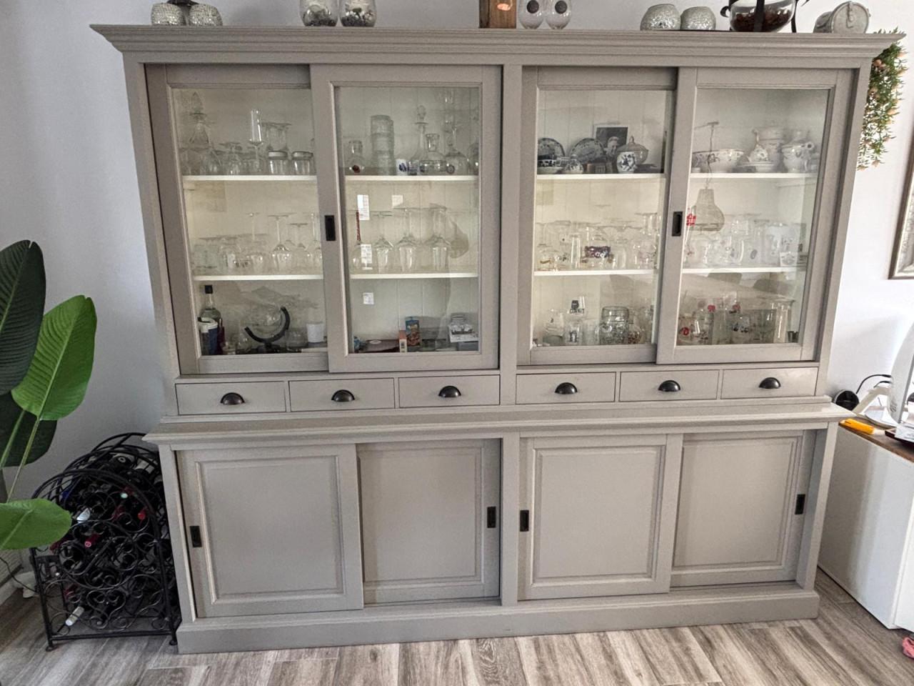 Buffetkast Napoli 220cmx258cmx53cm Oud grijs antiek