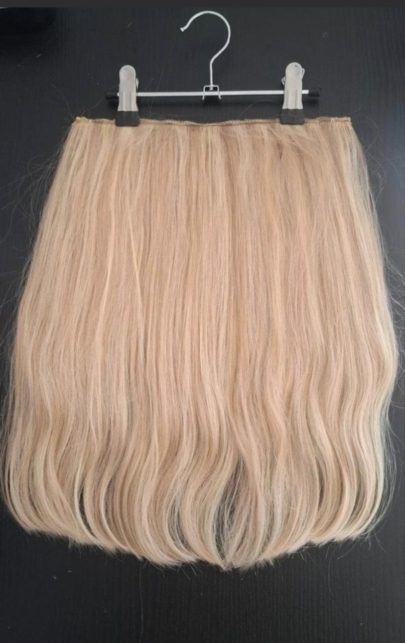 Prachtige flip in/ clip in hair goudblond 40 cm