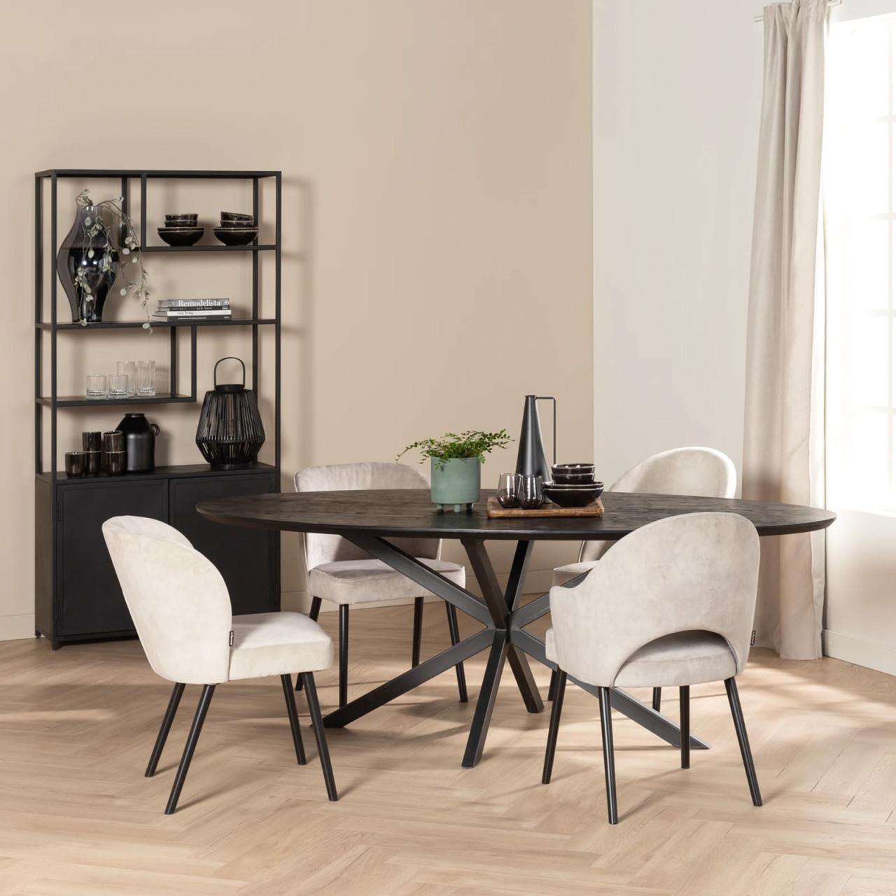 Ovale tafel zwart mango 180 cm HSM nieuw in verpakking