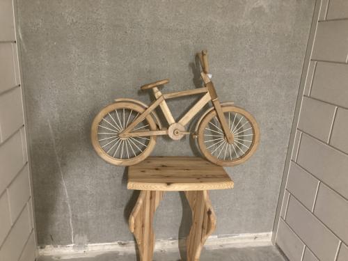 Mini fiets houten decoratie
