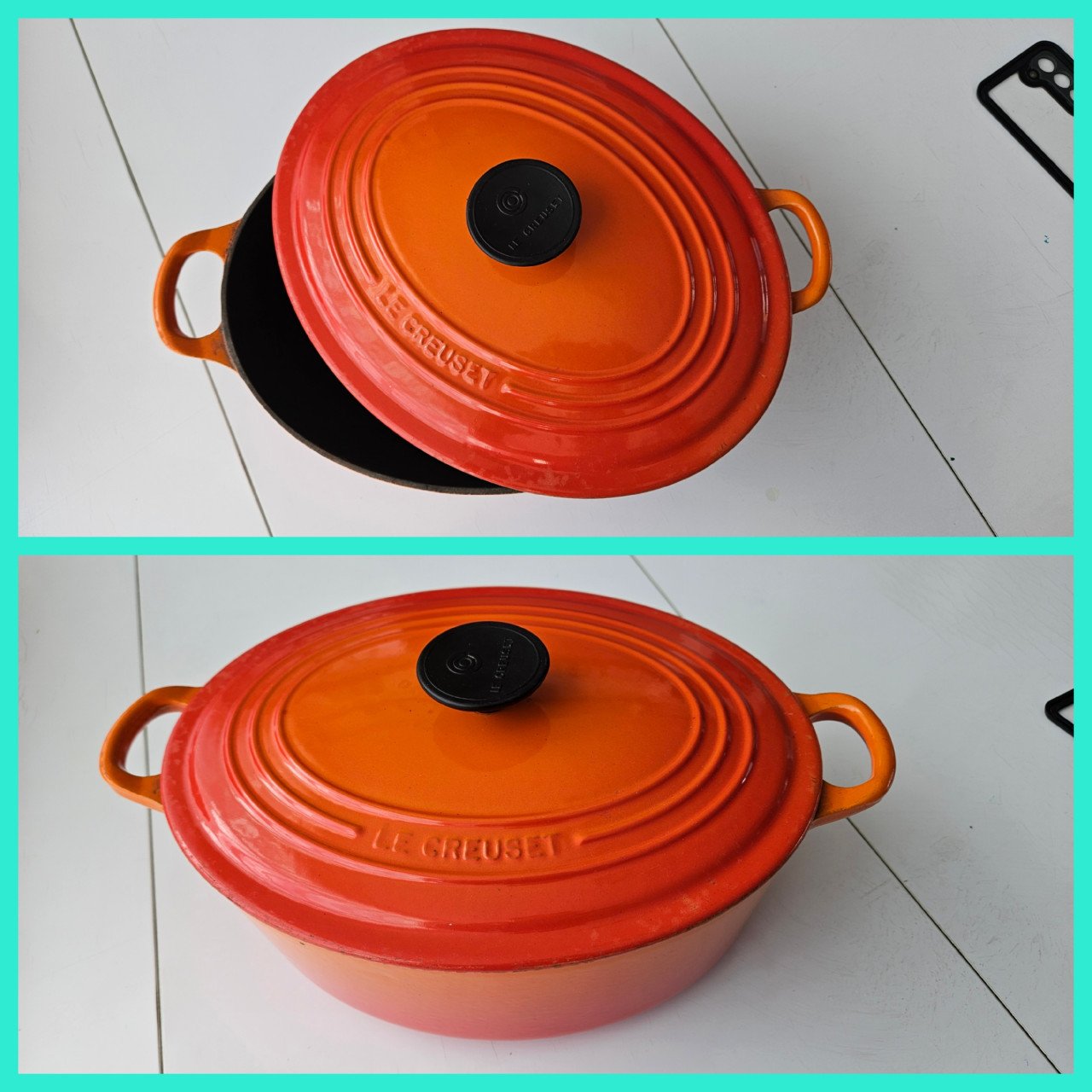 Le creuset braadpan ovaal 29 cm oranje gietijzer