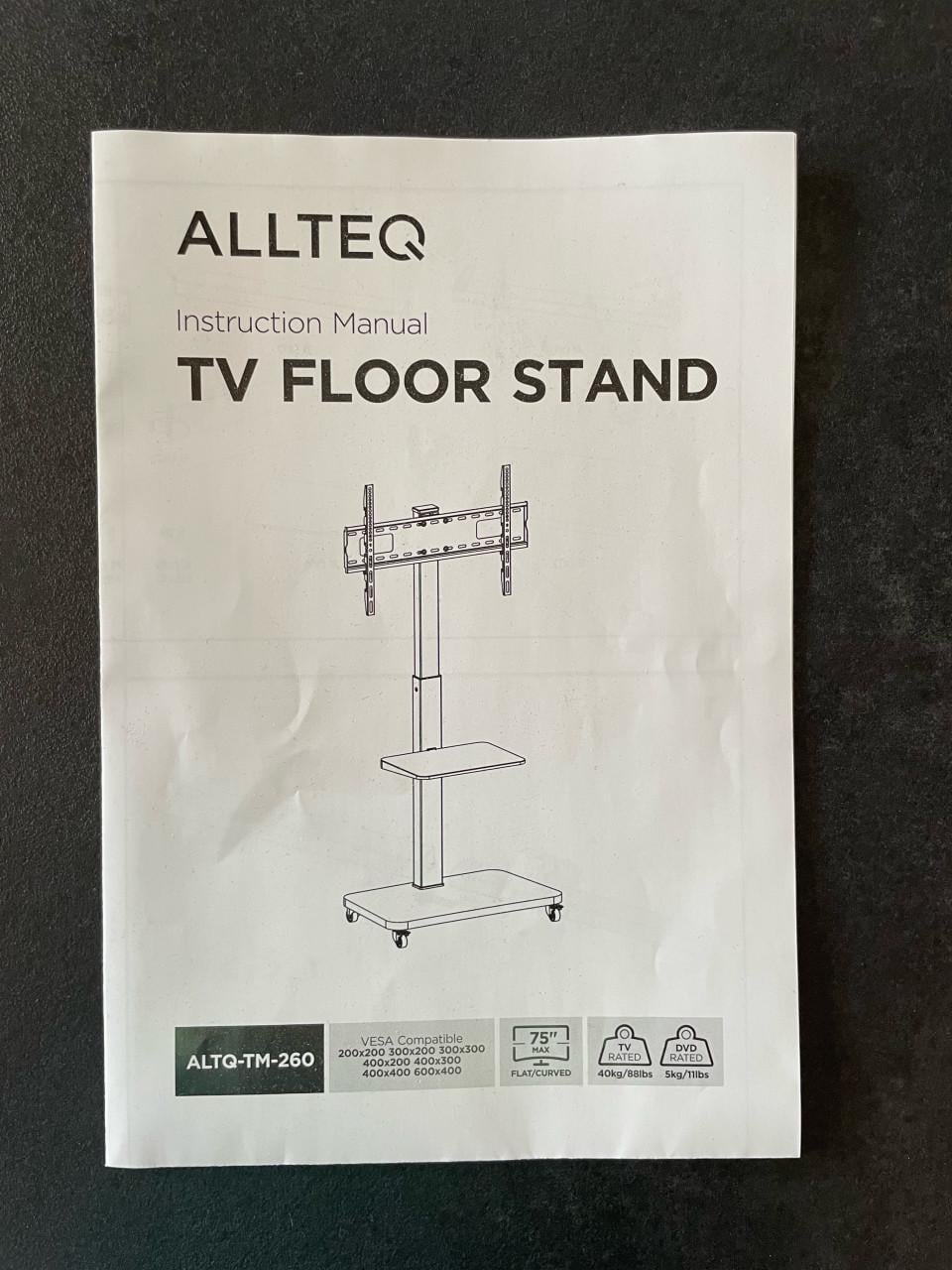 Allteq Monitorstandaard met Wielen | VESA 200/300/400/600