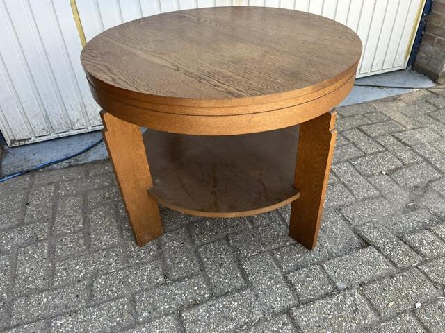 Bijzettafel, eikenhout, Amsterdamse school Art Deco