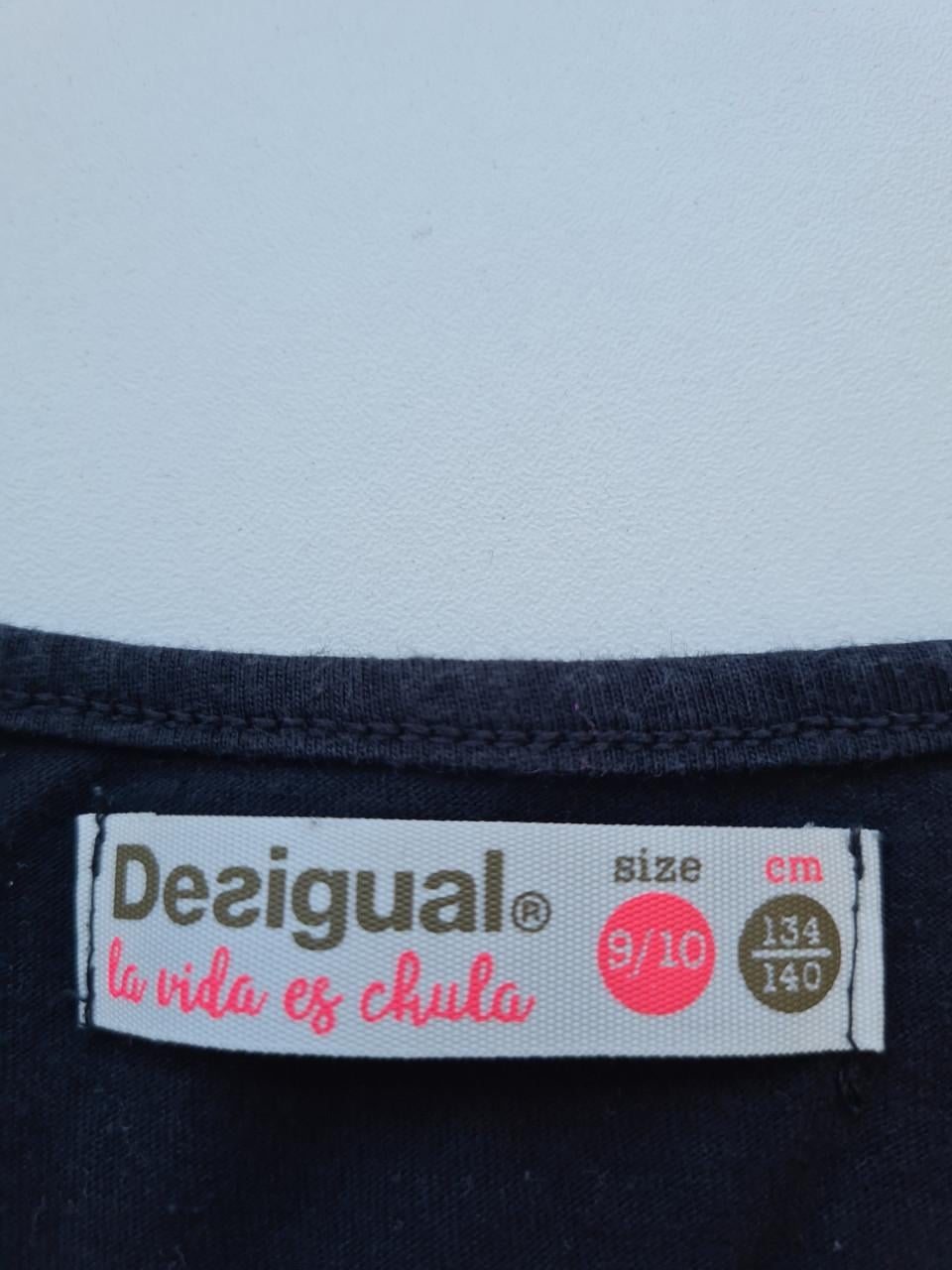 Desigual zwarte longsleeve met pailletten tasje  Mt 134-140