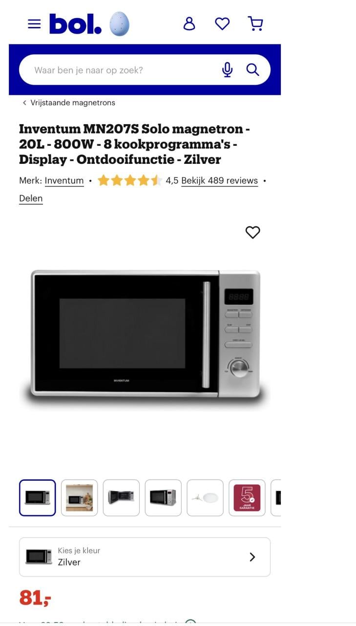 Nieuwe rvs / zilver Magnetron met handleiding 20 liter 800w