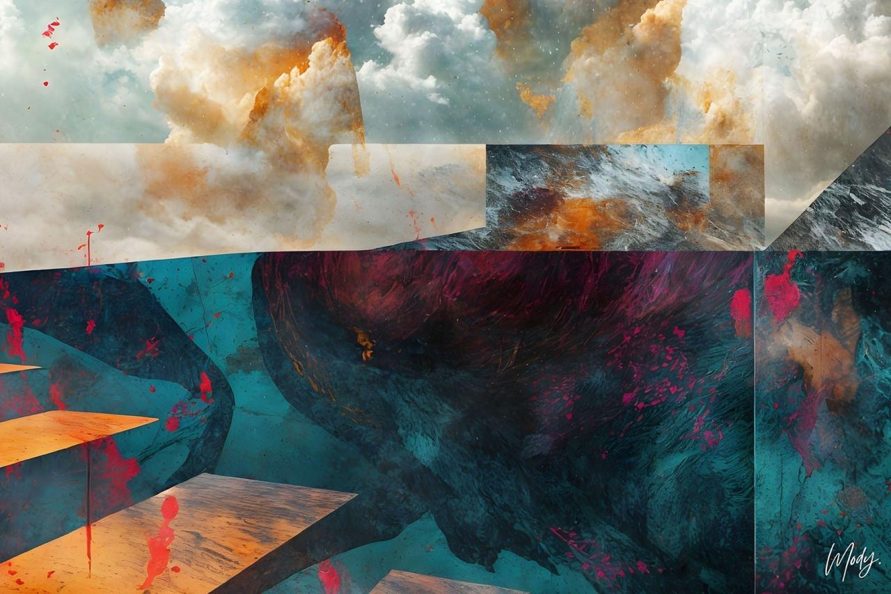 " MoonChild" Unieke editie 1/1 - Digitaal schilderij/Giclee  Formaat 120x80