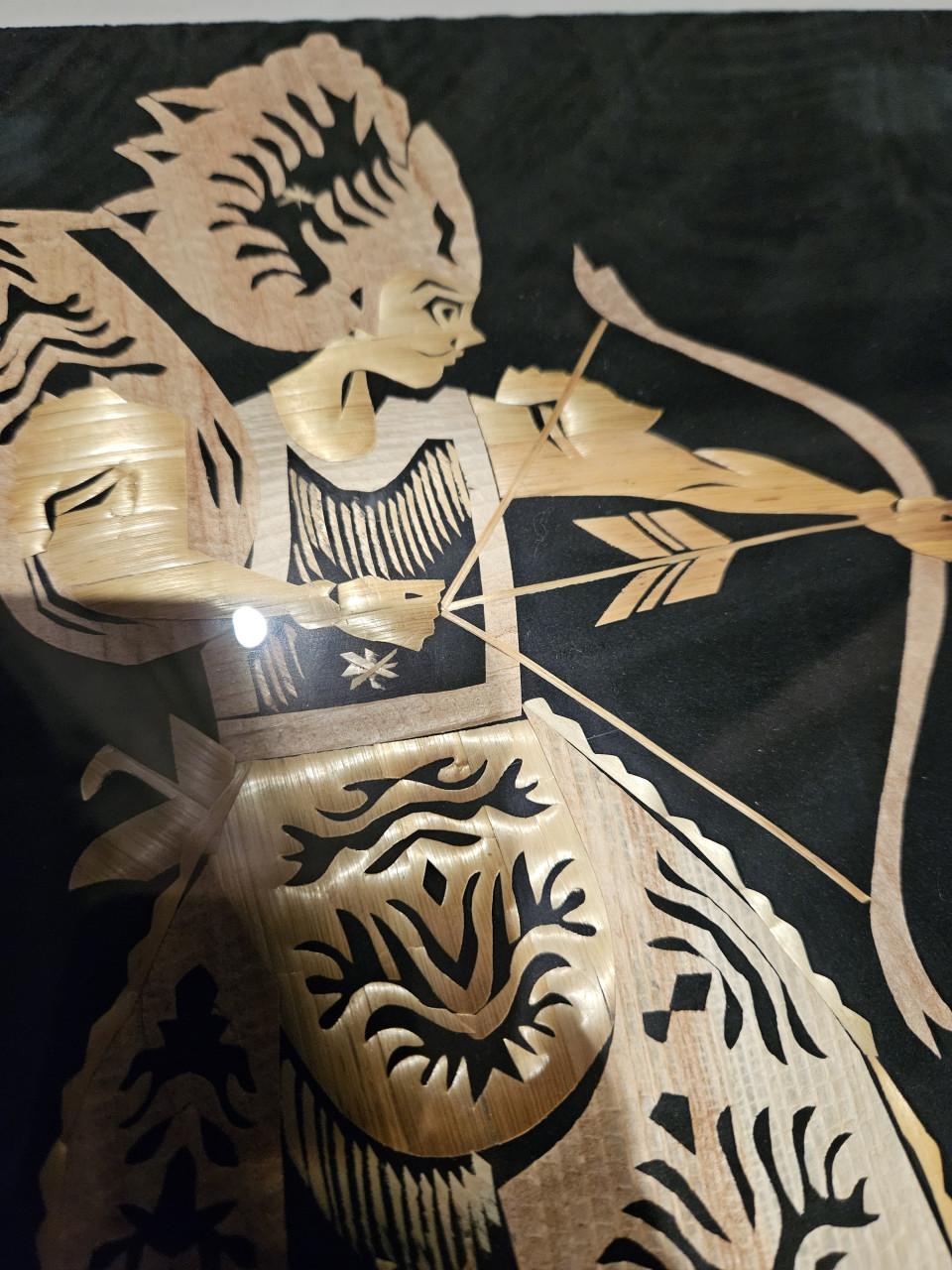 Set van 2 prachtige ingelijste kunstwerken: Boogschutters Indonesië