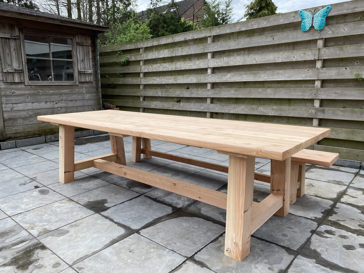 Douglas houten tuintafel & bankje