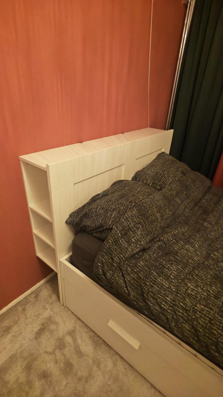 IKEA Brimnes 140 bed met opbergruimte en hoofdeinde
