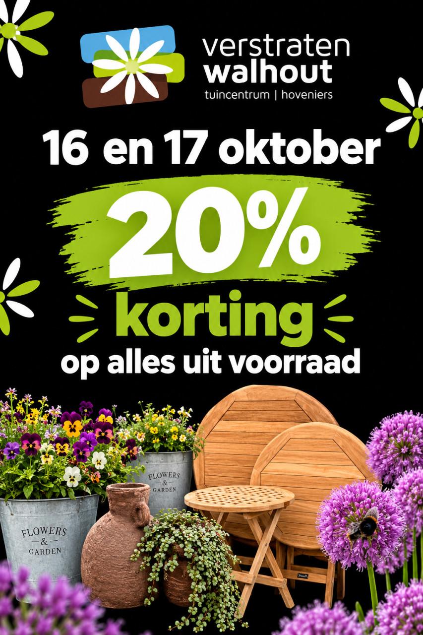 Grote Actie dag! 20% korting op alles!