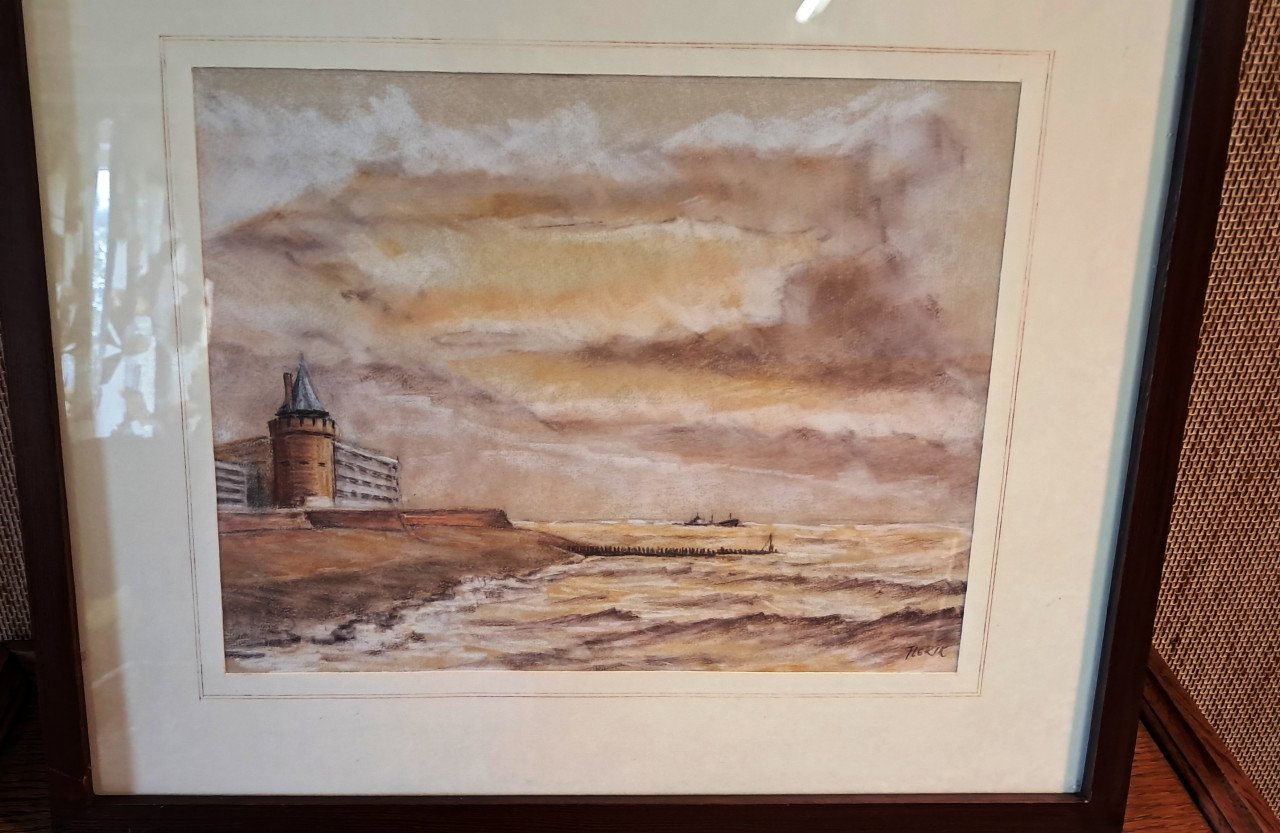 Aquarel gevangentoren Vlissingen