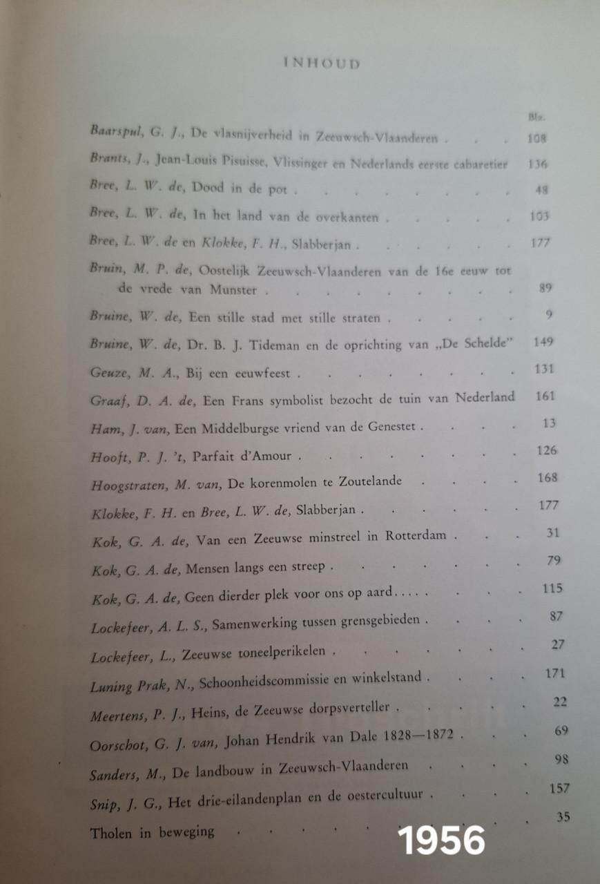 Zeeuws Tijdschrift, gebonden jaargangen 1955, 1956, 1986,1988, 1989,