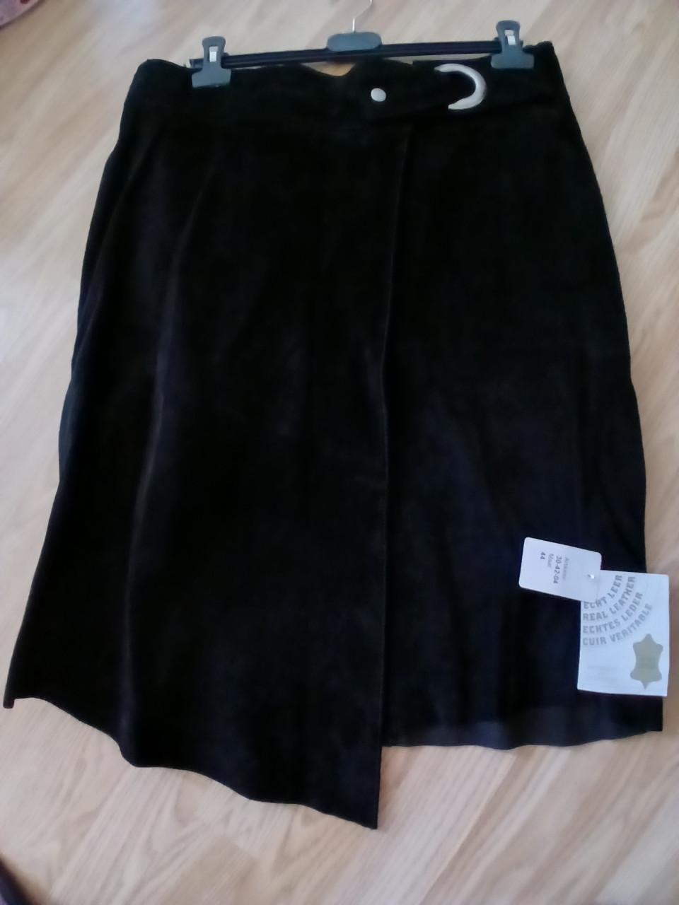 Zwarte Lederen Nieuwe Rok,maat :44