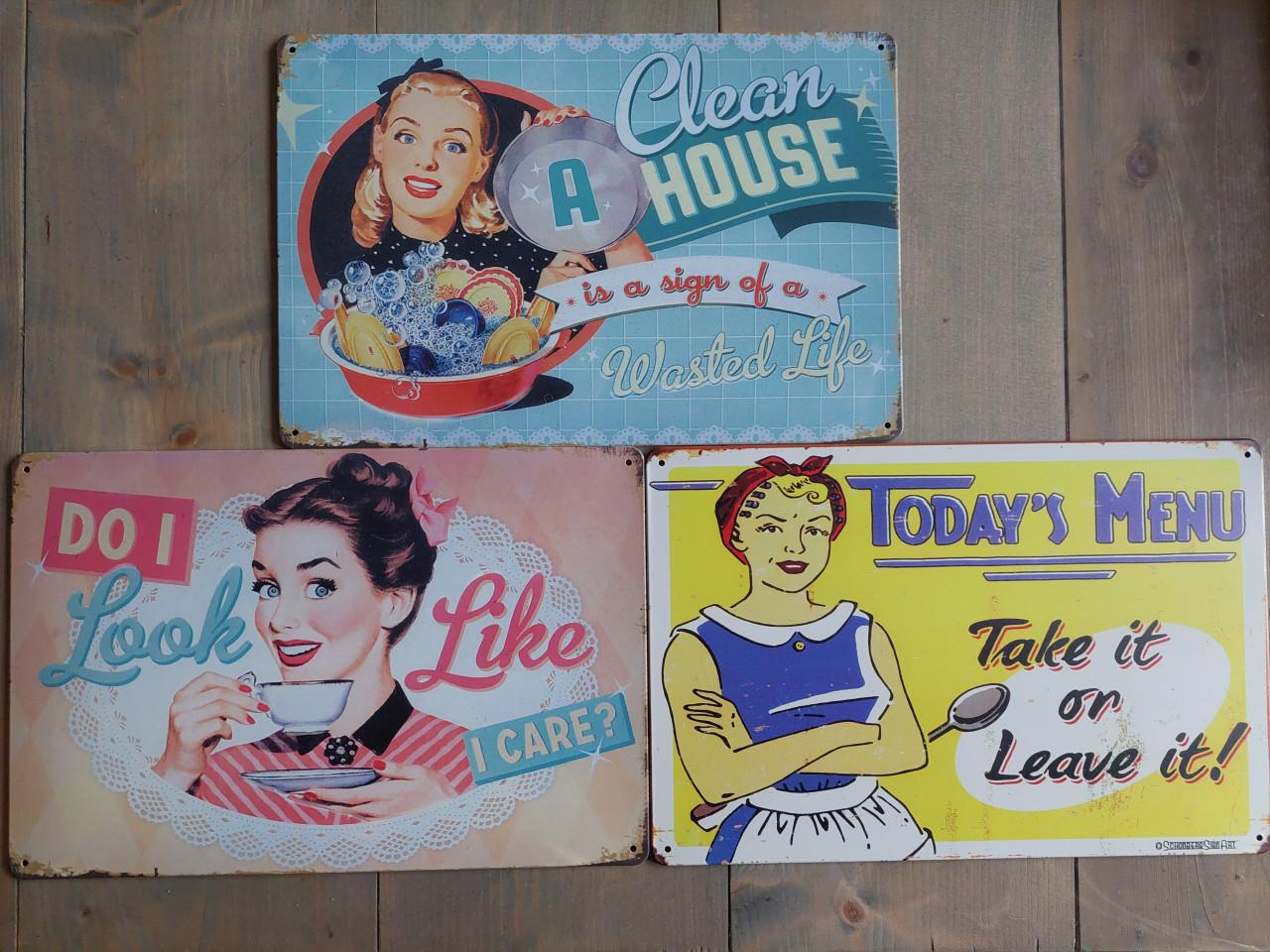 NIEUWE Metalen tekstborden, MOEDERDAG TIP