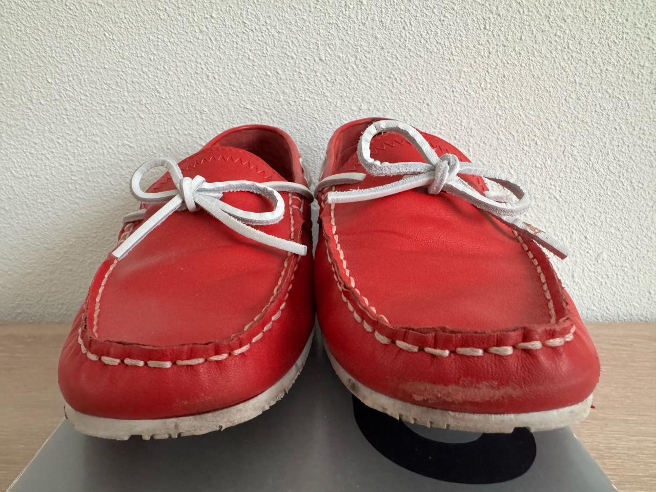 Mooie rode leren mocassins van Gaastra - maat 42