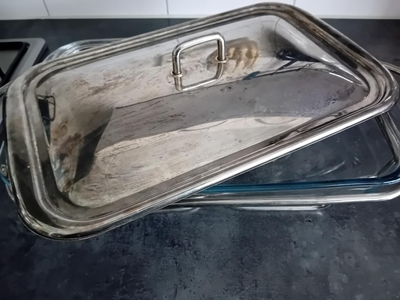 Verzilverde Warmhoudschaal / rechoud