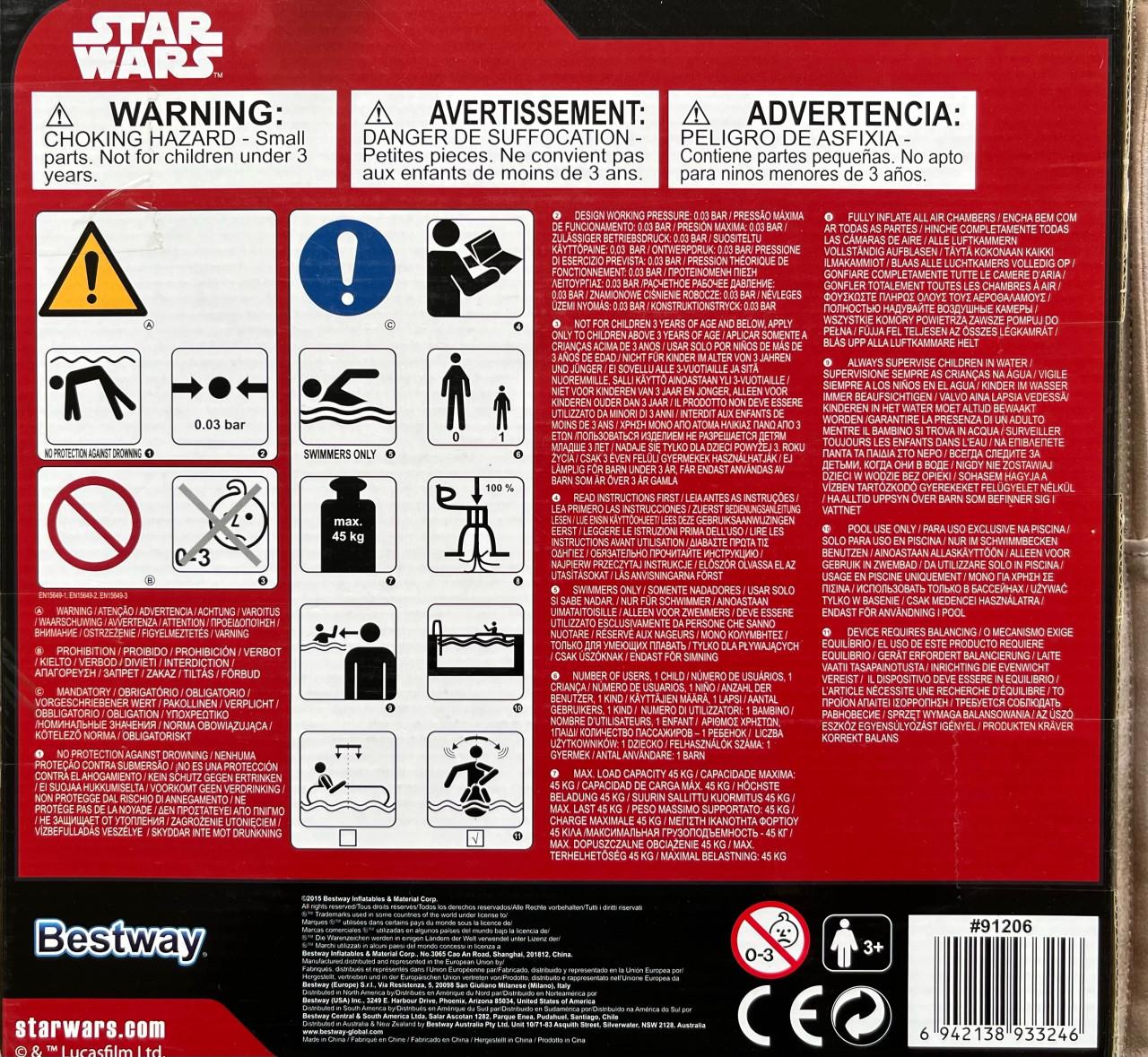 Star Wars X-Fighter Rider opblaasbaar zwembadspeelgoed