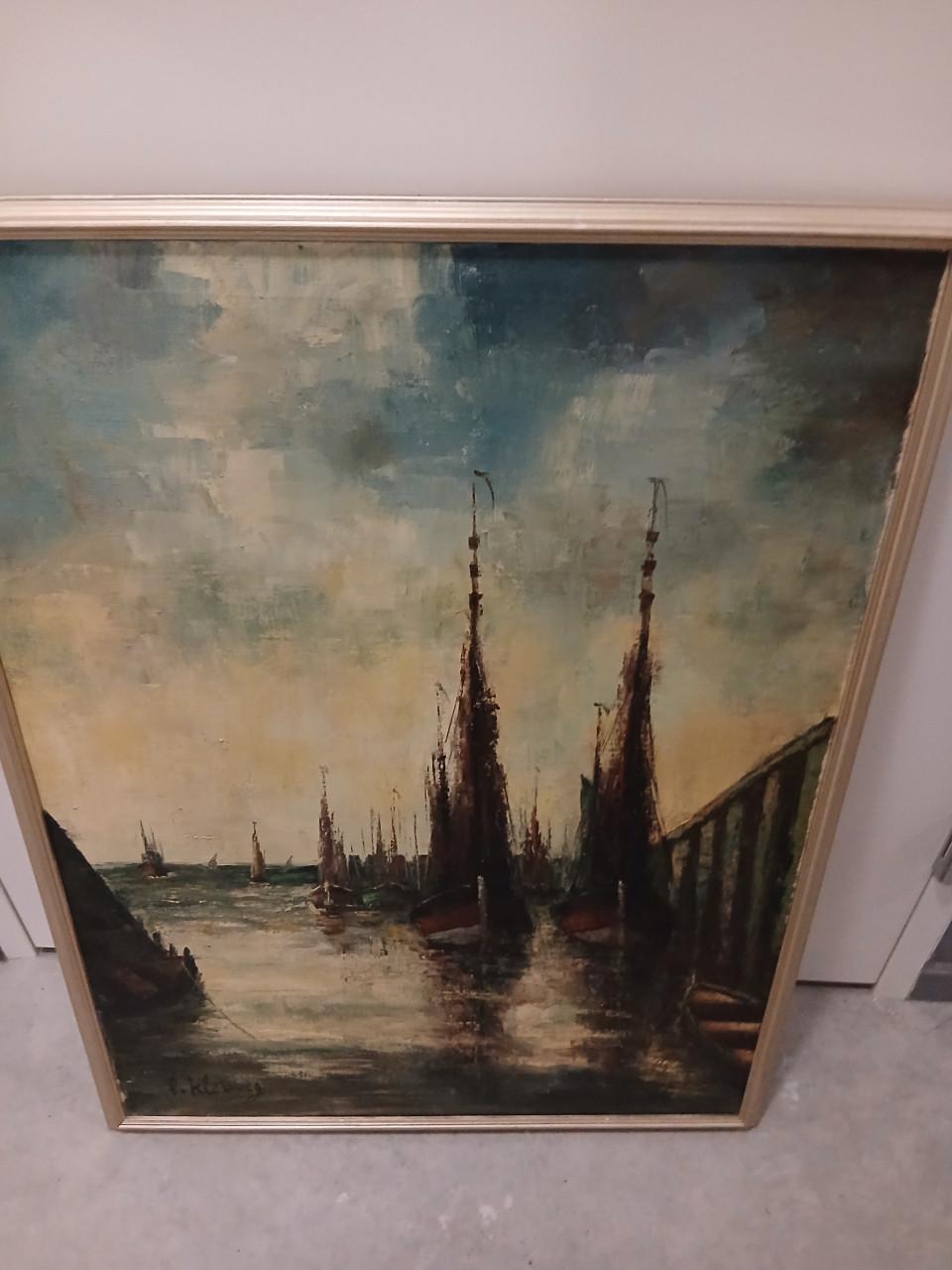 Vissers haven  SCHILDERIJ.