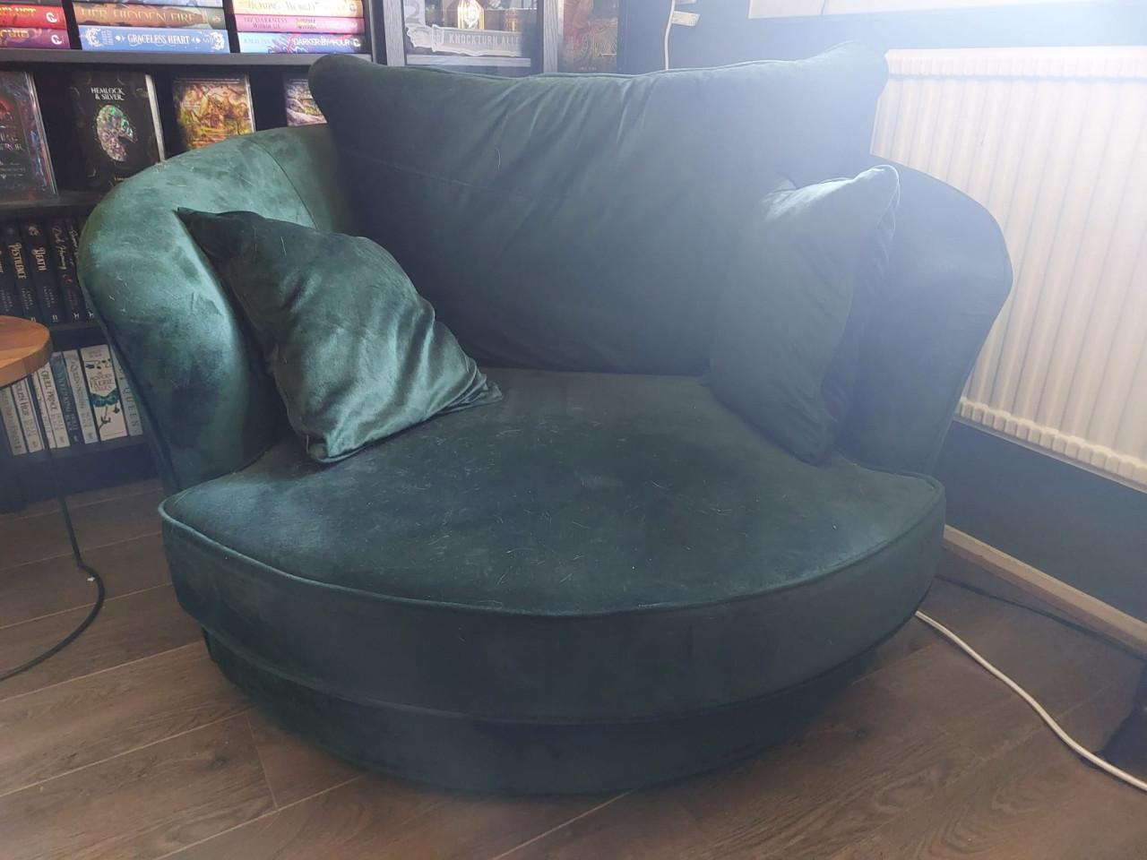 Luxe Donker groene Draai Fauteuil
