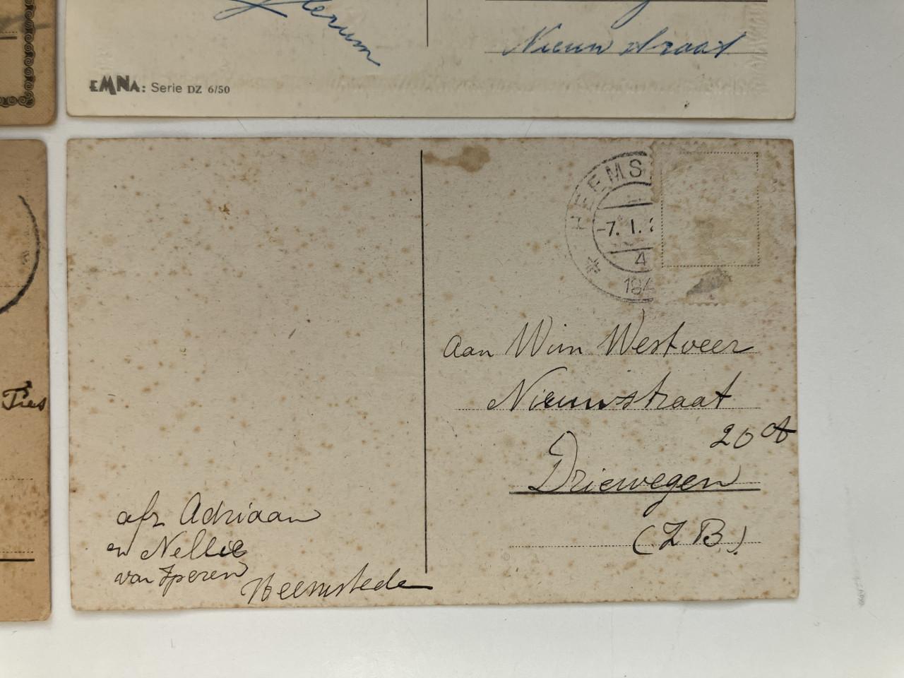 Nieuwjaarskaart 4st ca. 1940-1950