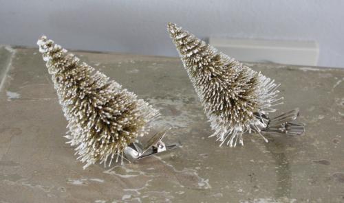 Set van 2 goudkleurige glitter kerstknijpers kerstboom
