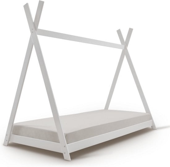 Nieuw in doos: tipi vloerbed kinderbed peuterbed wit hout