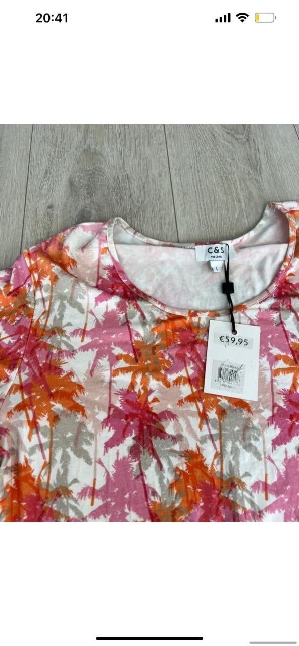 C&S The Label jurk palmbomenprint maat L