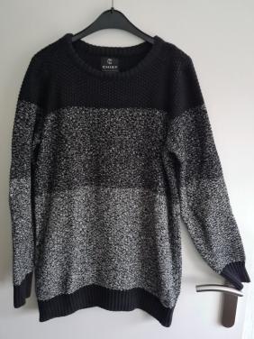 Zwart ,gemêleerde gebreide trui van Chief  Maat L