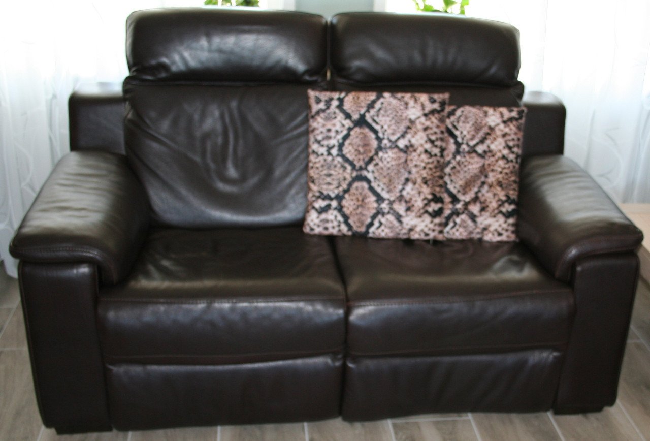BRUIN LEDEREN BANKSTEL 2 ZITS MET RELAX FUNCTIE