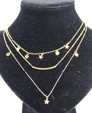 3 dlg ketting Goudkleurig )