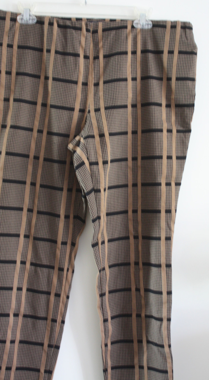 Bruin zwart geruite broek maat 42