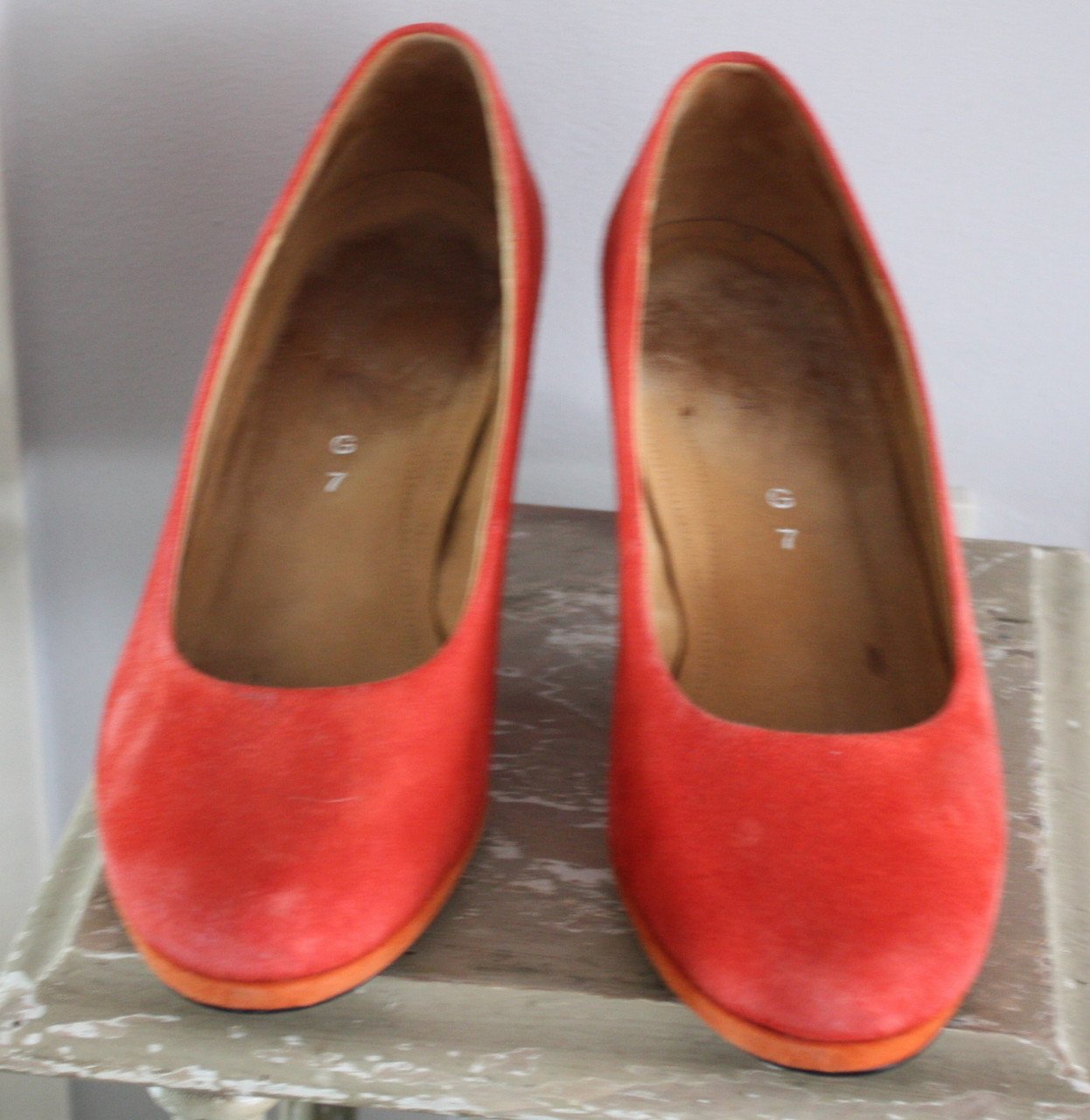 Rood oranje pumps met roze hal maat 7G