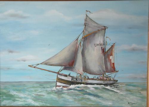 Houten Haring logger  op de zeil   zuiderzee botters -noordzee botters