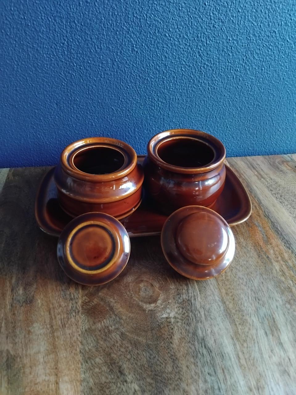 Vintage Koffie/Theepot Theelichtwarmer Kop/schotel