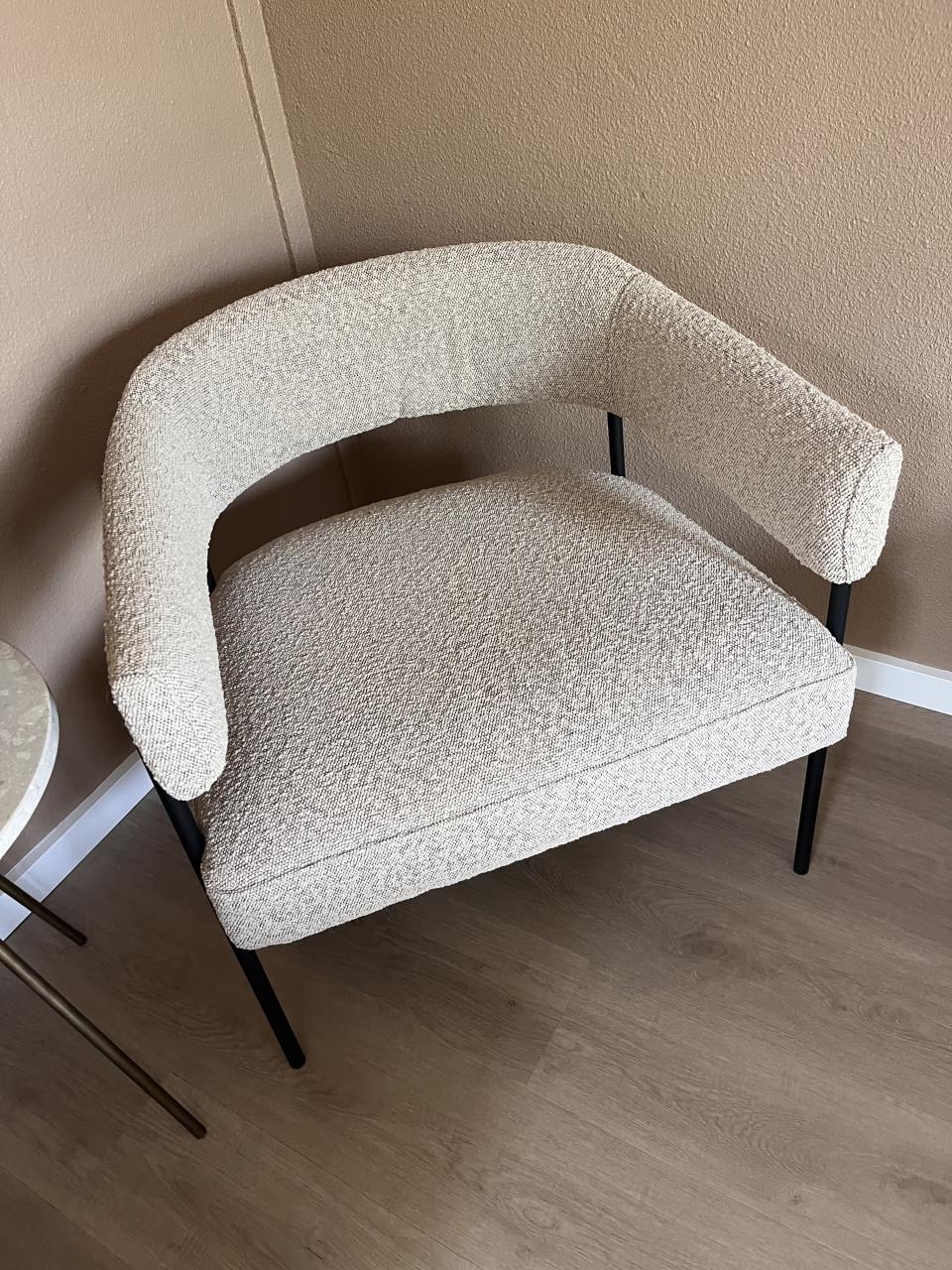Fauteuil van bouclé stof