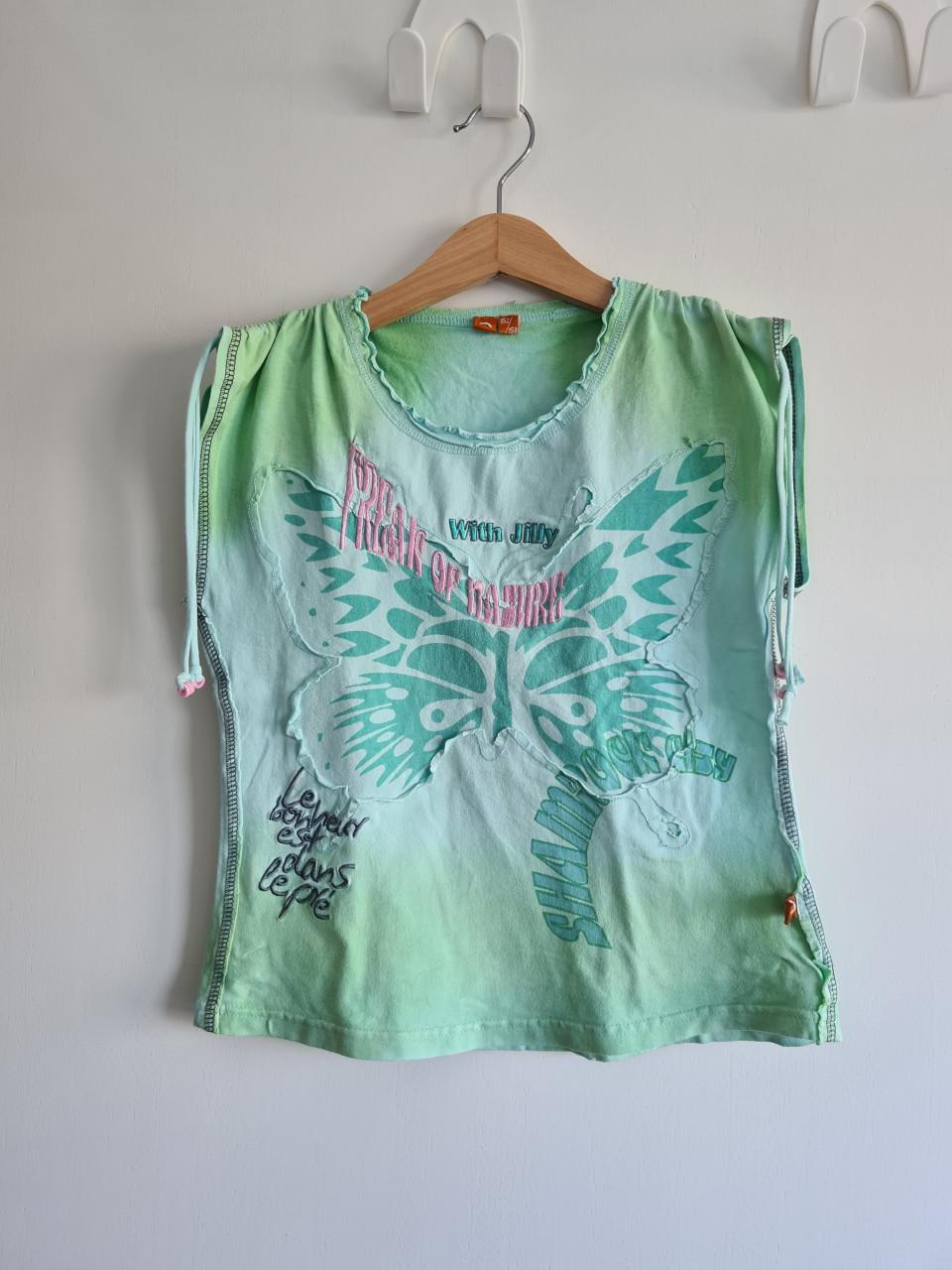 With Jilly" licht groen Vlinder T-Shirt Maat 152.