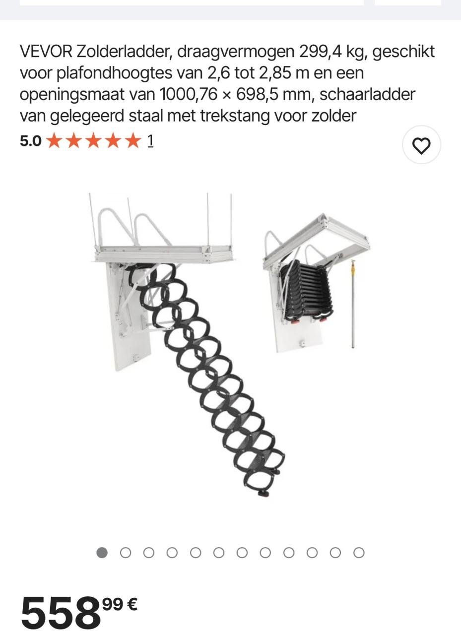 2x Vevor Zoldertrap / Vlizotrap - Nieuw