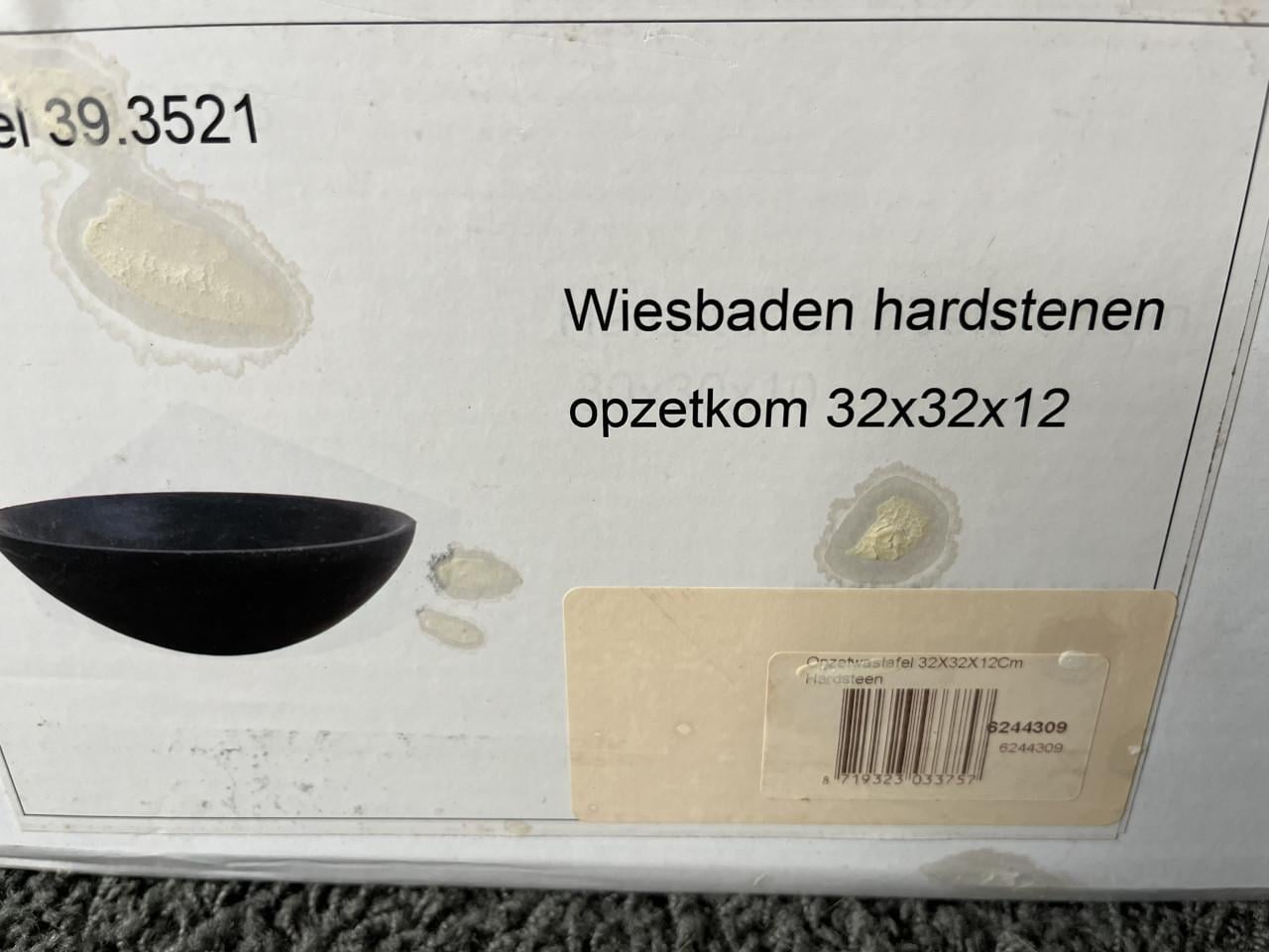 Wiesbaden hardstenen opzetkom 32x32x12 cm