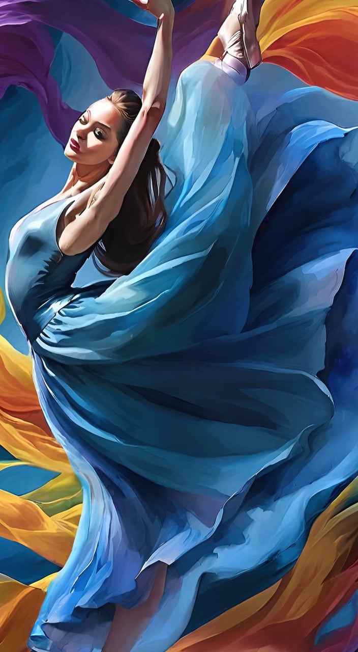 " Ballerina " Mooie Giclée op hoogwaardig professioneel canvas, 100% katoen