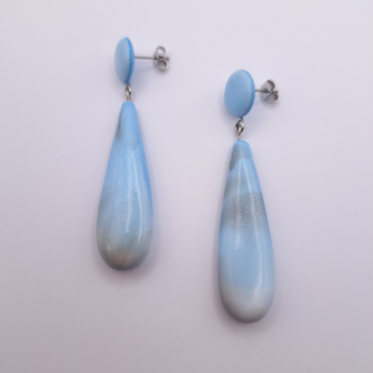 Marble blue oorhangers