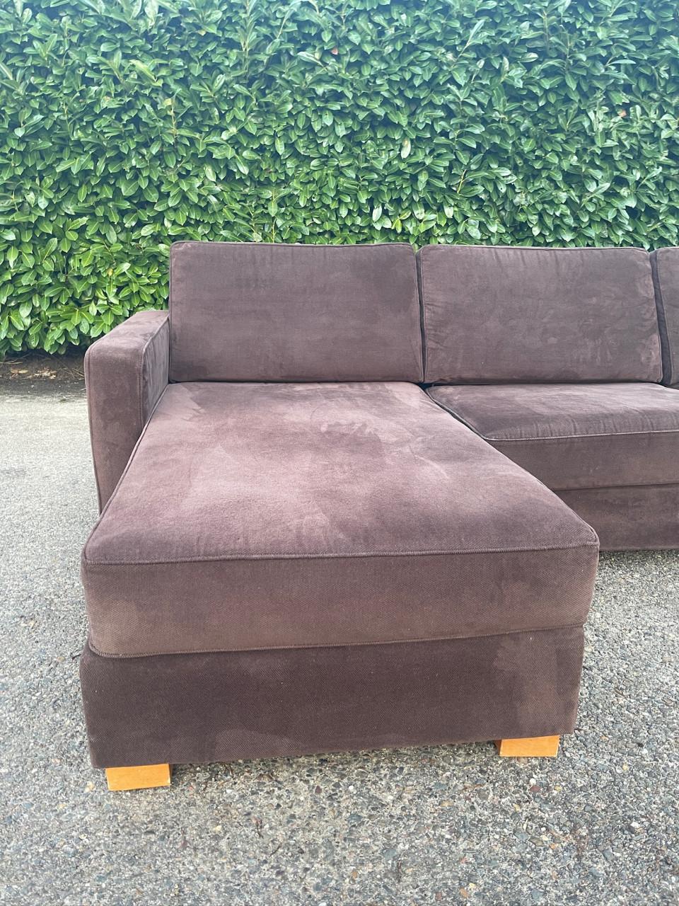 GRATIS LEVERING HEEL NL Bruin Montel Stoffen Hoekbank