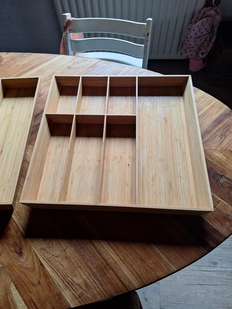 6 bestek/lade vakken Bamboe/Ikea