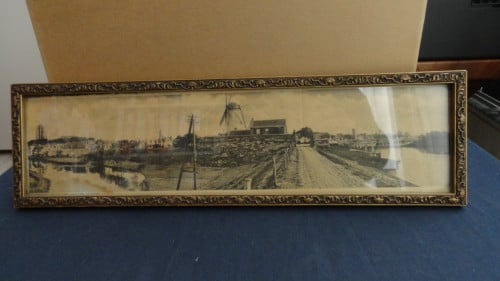 Zierikzee -Panorama van Zierikzee vanaf Den Havendijk. ± 1900 – ingelijst!