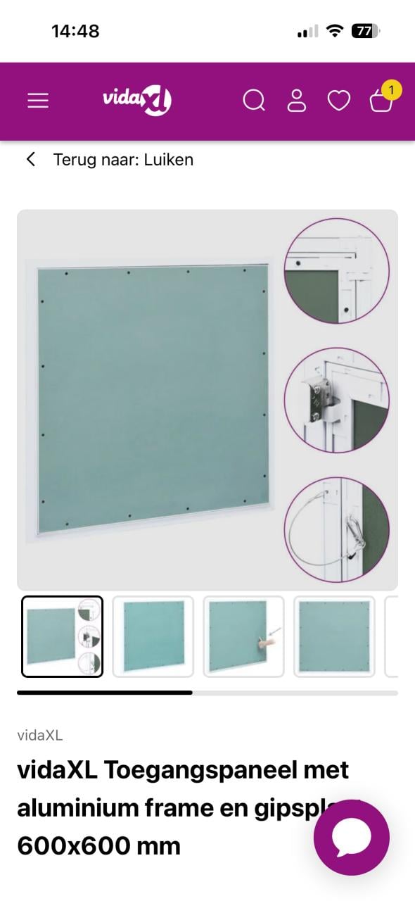 Toegangspaneel voor gipsplaat 60x60