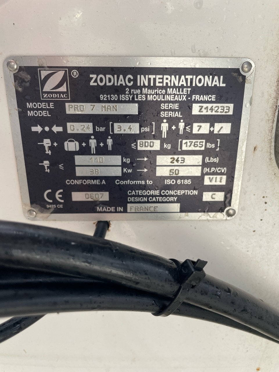 Zodiac pro 7 man met 50 pk Mercury, mooie set!