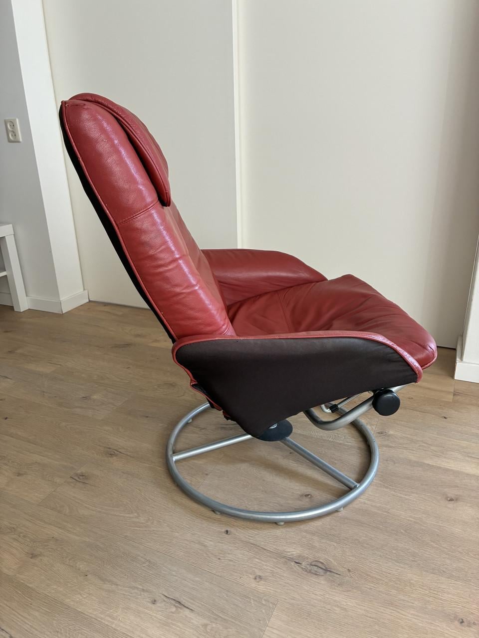 Fauteuil, Rood Leer