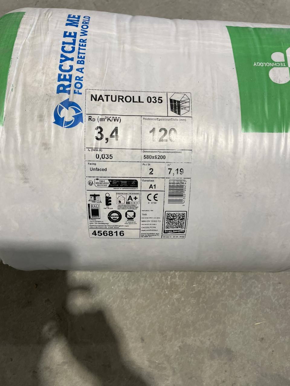 Isolatie glaswol Knauf Naturoll 035 120mm