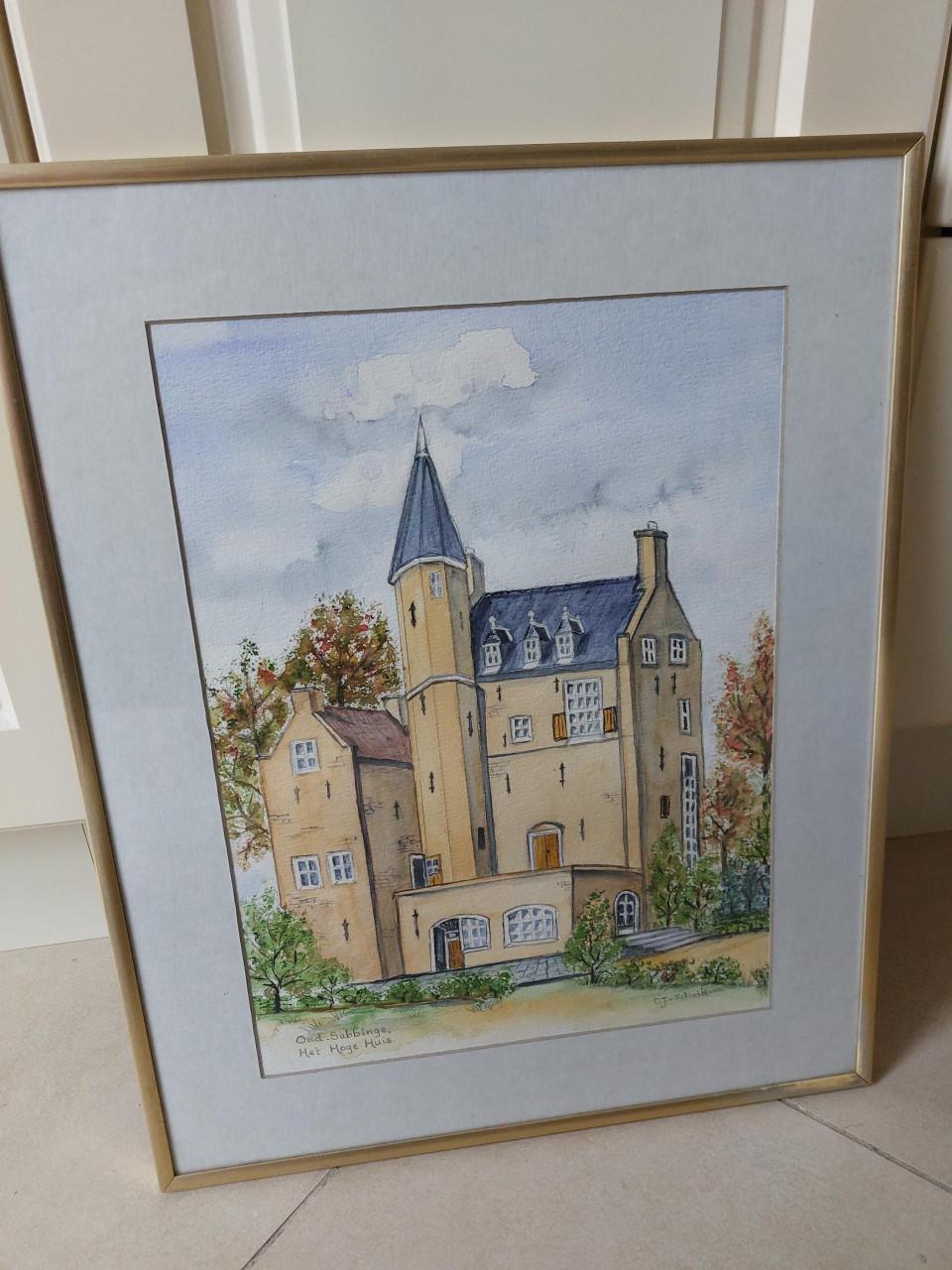 Schilderij Oud-Sabbinge, Het Hoge Huis