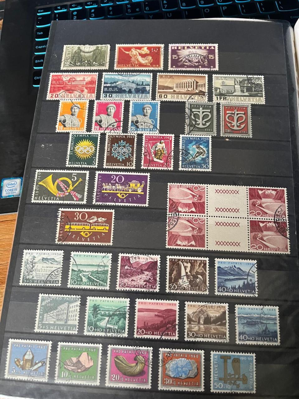 Kleine collectie Zwitersland en Liechtenstein gestempeld