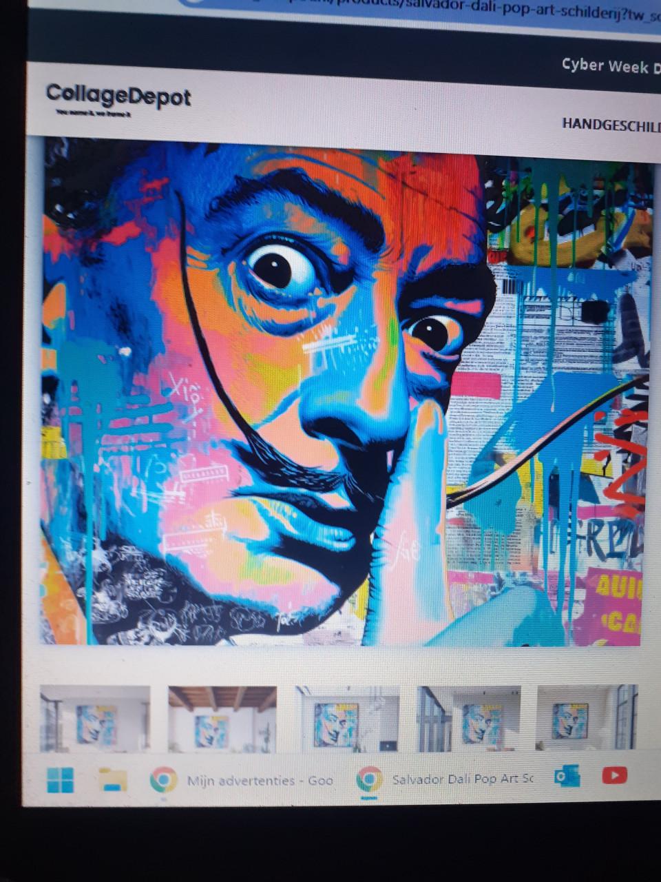 Leuk Schilderij " Oude Blauwe Deur " van Jopie Huisman. & Salvador Dali